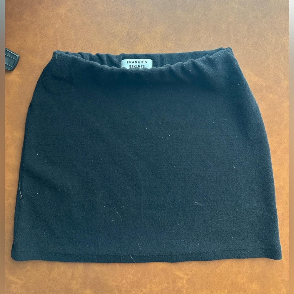 Frankie’s bikinis black mini skirt